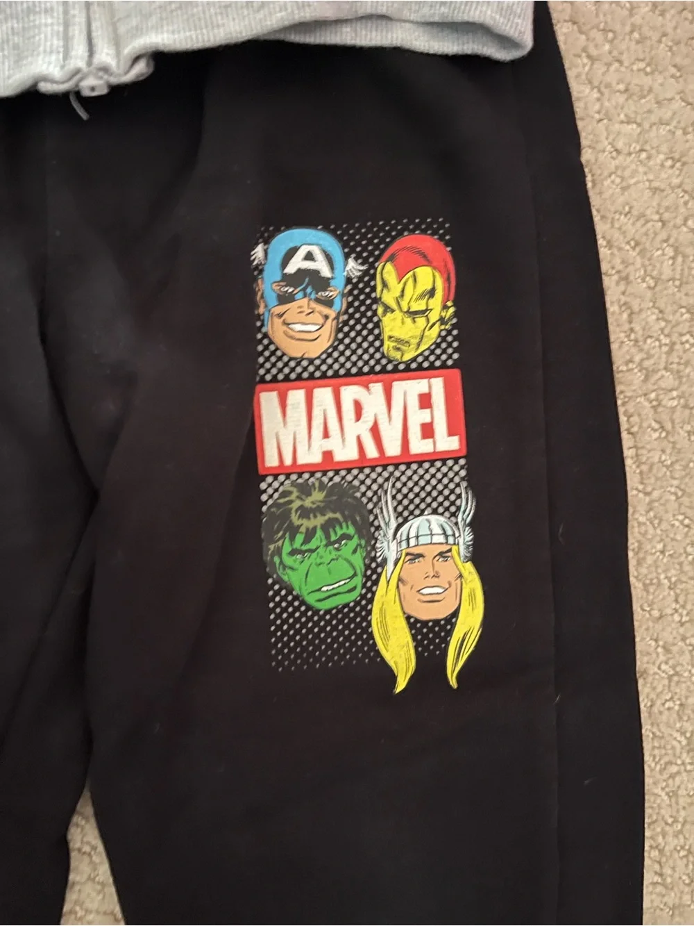 Marvel Kids Black and Gray Superhero Hoodie & Jogger Set